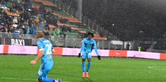 Nicolussi Caviglia, Pohjanpalo e Altare post Juventus-Venezia Joel Pohjanpalo - foto Andrea Pattaro@Vision