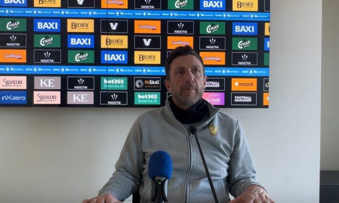 Eusebio Di Francesco in una conferenza stampa - foto Notizieplus Eusebio Di Francesco in una conferenza stampa - foto Notizieplus