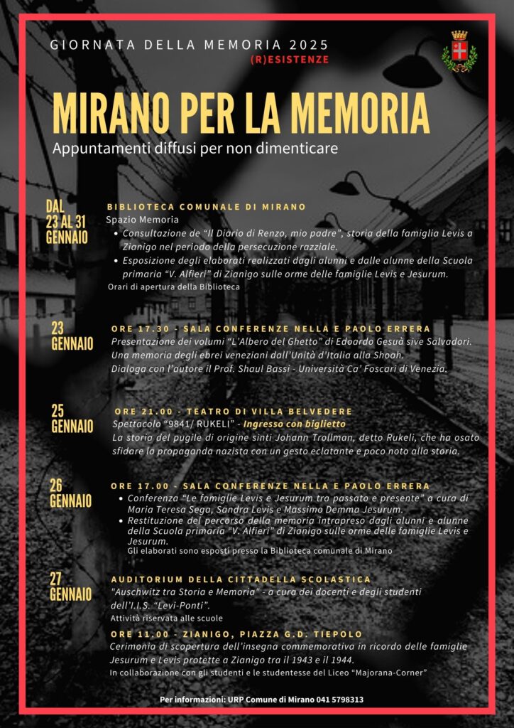 Locandina Mirano per la Memoria 2025