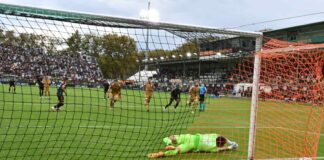 Venezia-Spezia, Adorante: “Ci tengo sia alla vittoria che al goal” Il goal di Andrea Adorante in Venezia-Spezia - foto Marco Sabadin@Vision