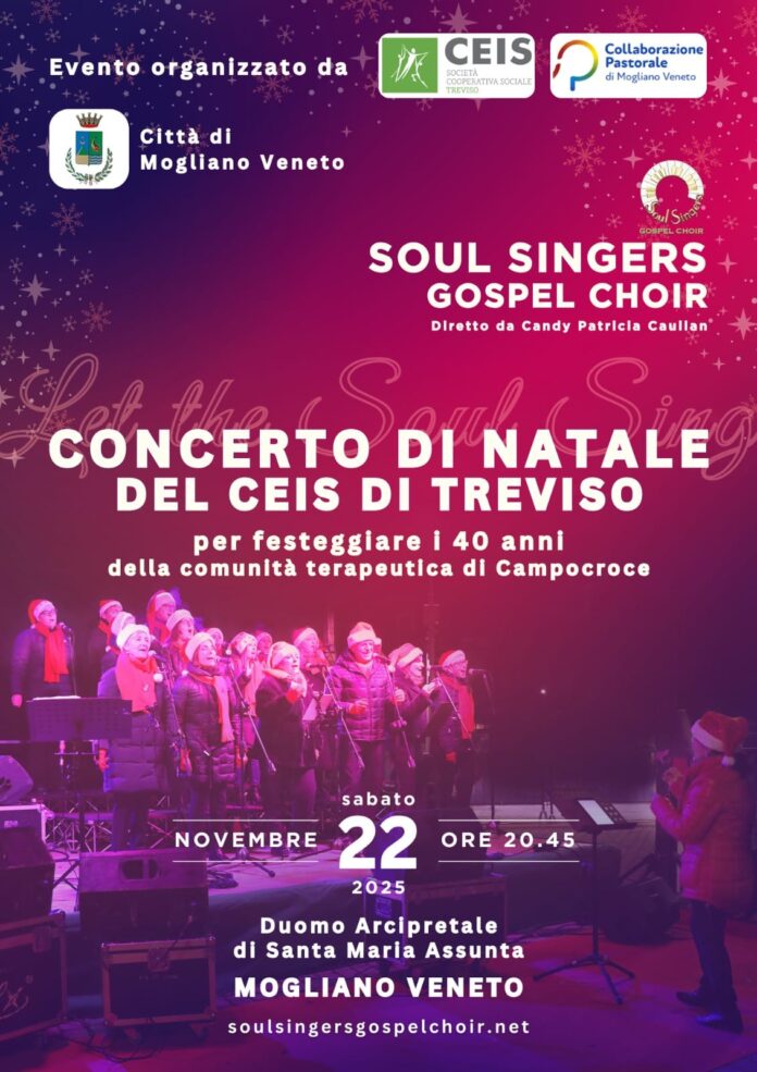 Concerto gospel per celebrare al tempo stesso l’imminente arrivo del Natale e i 40 anni di fondazione della comunità terapeutica di Campocroce Concerto gospel per celebrare al tempo stesso l’imminente arrivo del Natale e i 40 anni di fondazione della comunità terapeutica di Campocroce