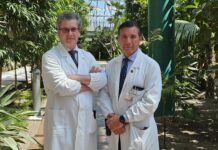 Mestre, un giorno intero in sala operatoria per un intervento sulla radionecrosi di una paziente Il dottor Breda, a destra, e il dottor Fraccalanza, che hann operato la paziente affetta da radionecrosi