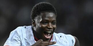 Alphadjo Cissè segna il primo gol in Serie A con la maglia del Milan: Treviso esulta Alphadjo Cissè, Milan, Serie A, Torino, Treviso