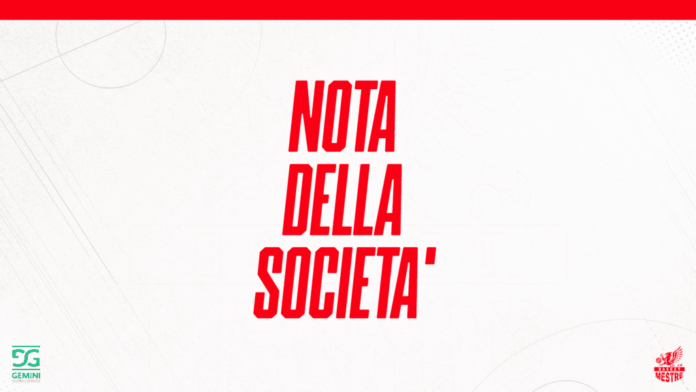 Basket Mestre - Nota della Società Basket Mestre - Nota della Società