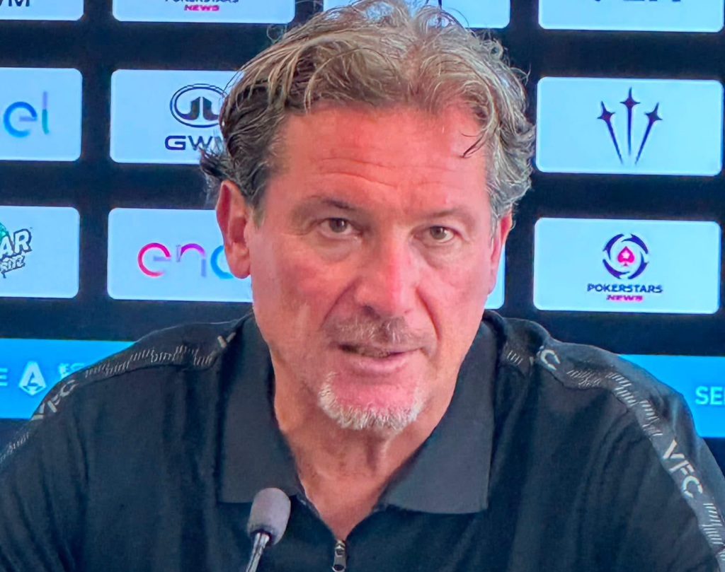 Venezia FC, Giovanni Stroppa in una conferenza stampa