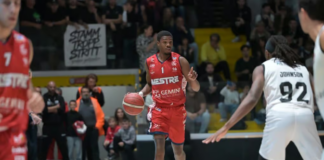 Basket Mestre, rimonta incompiuta a Caserta: la Juvecaserta vince 77-70 Un'azione di gioco della Gemini Basket Mestre nella sfida di Serie A2 contro la Juvecaserta, terminata 77-70.